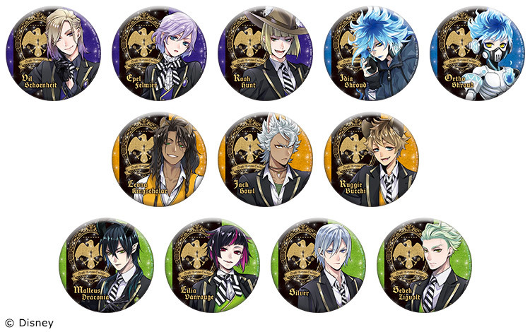 ディズニー ツイステッドワンダーランド グリッター缶バッジ～学園生活