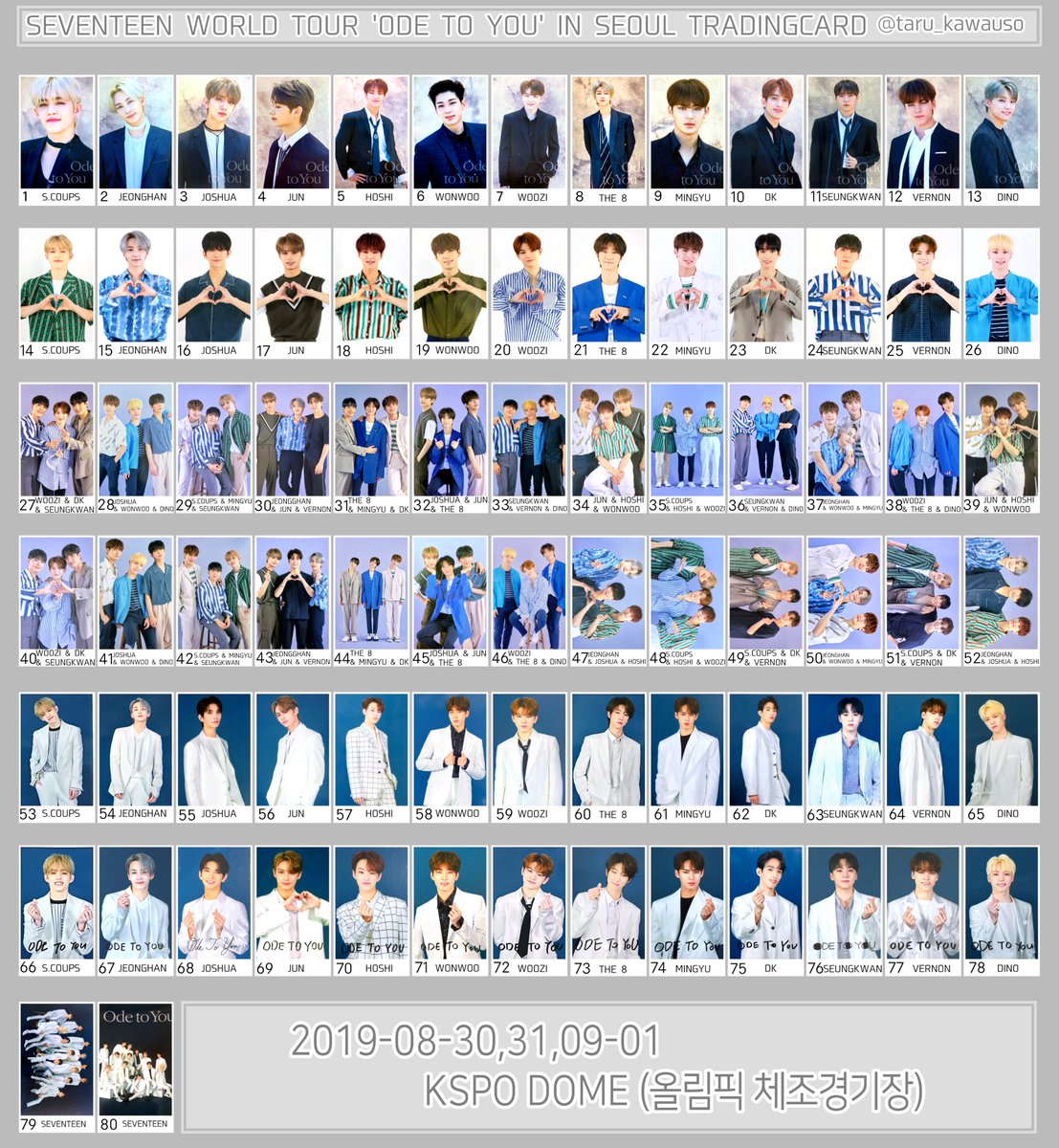SEVENTEEN セブチ WORLD TOUR ODE TO YOU IN SEOUL ソウル TRADINGCARD
