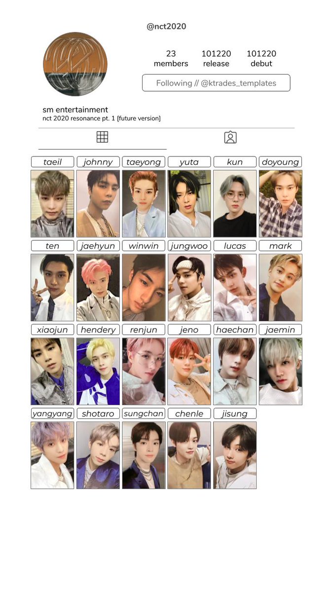 NCT 2020 resonance pt.1 photocard templates [past, future