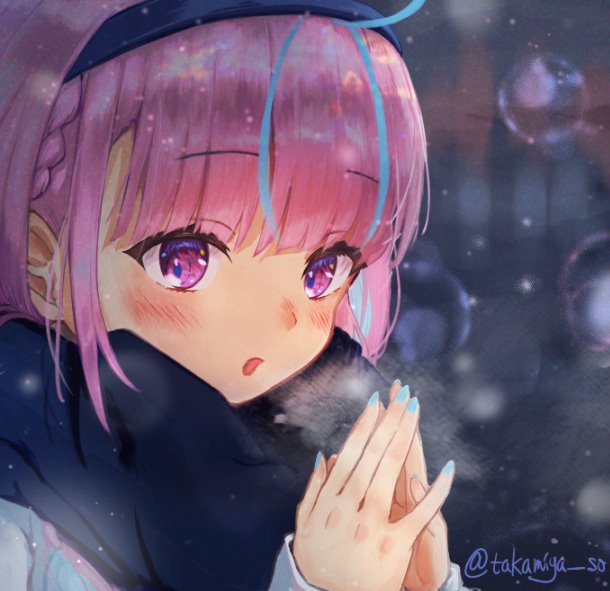 湊あくあ 「冬 #あくあーと 」|髙宮蒼のイラスト