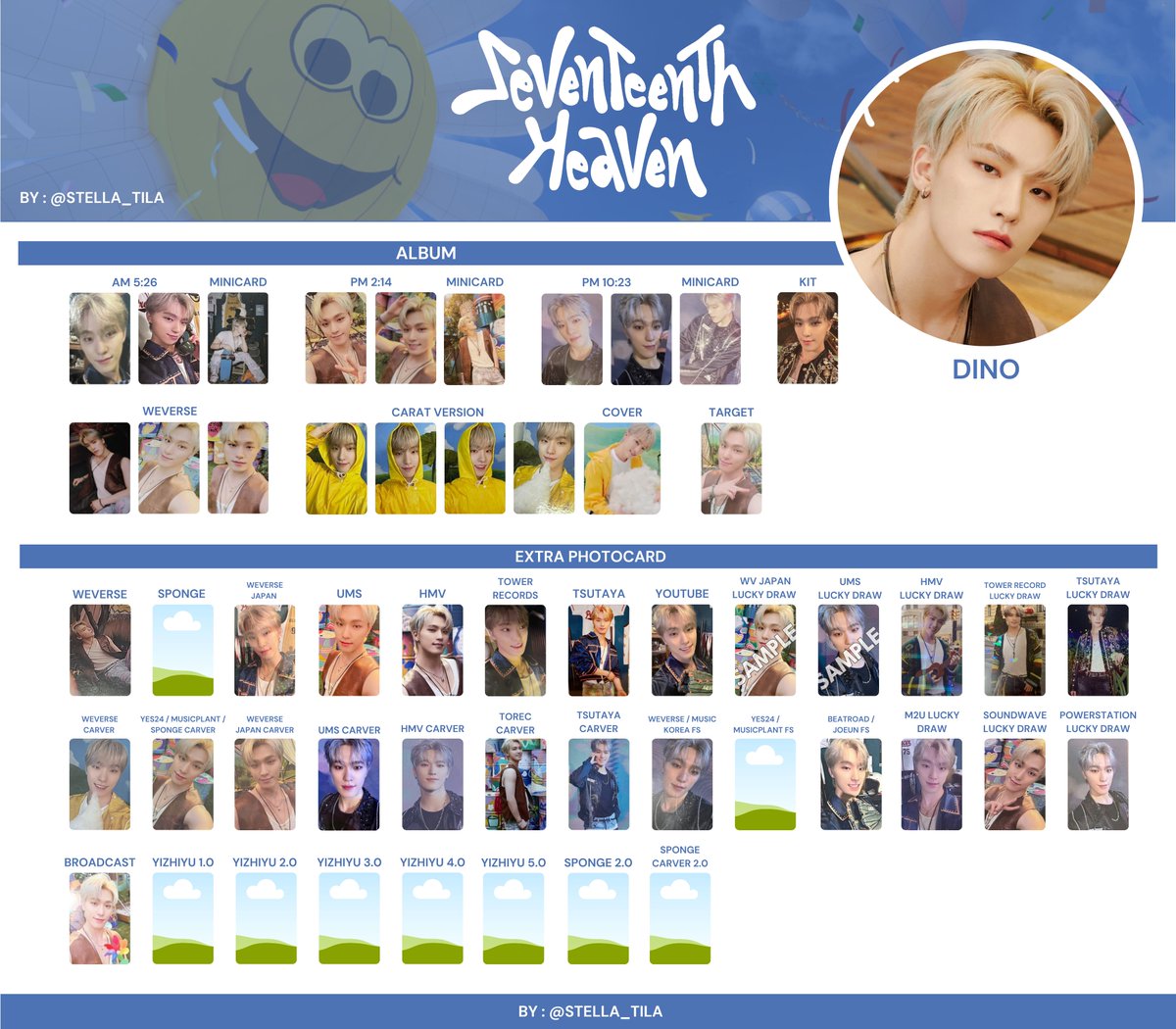 Seventeenth Heaven Member Photocard Template Maknae Line