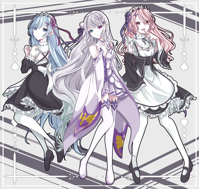 PSA10 リゼロ ヴァイス 銀髪 青色髪 桃色髪 エミリア レム ラム 【公式