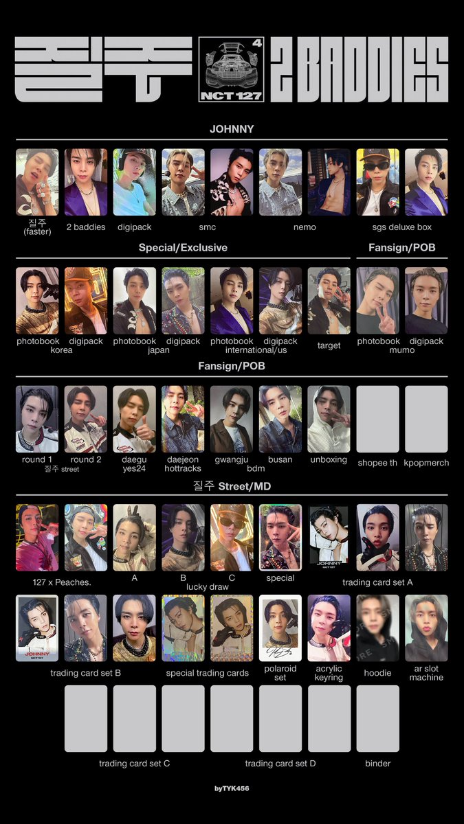 NCT 127 - 질주 (2 Baddies) photocard pc template individual member