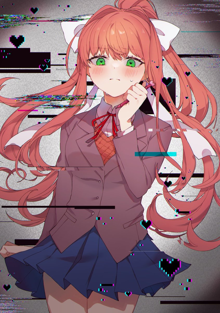 モニカ(DDLC) 「介入 #DDLC #ドキドキ文芸部 」|コ眠のイラスト