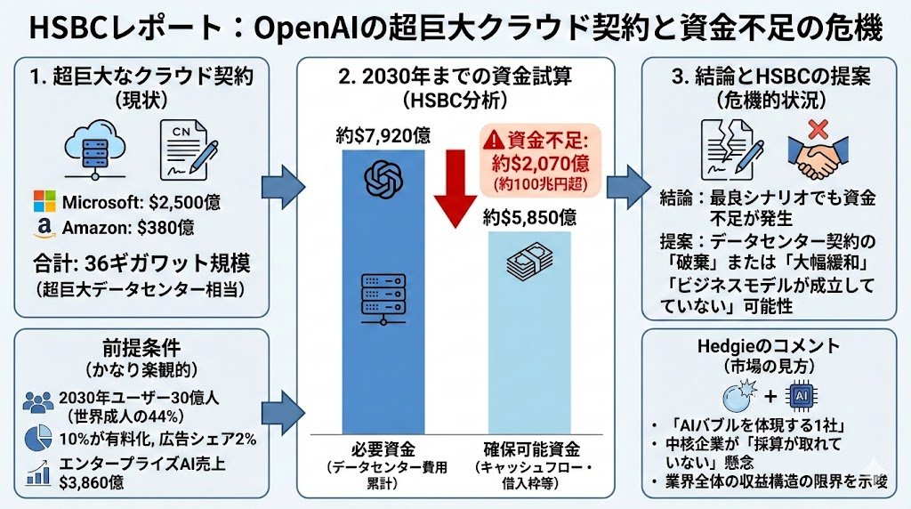 OpenAIが破綻するかもしれないというレポートをHSBCが公開。一読必須の
