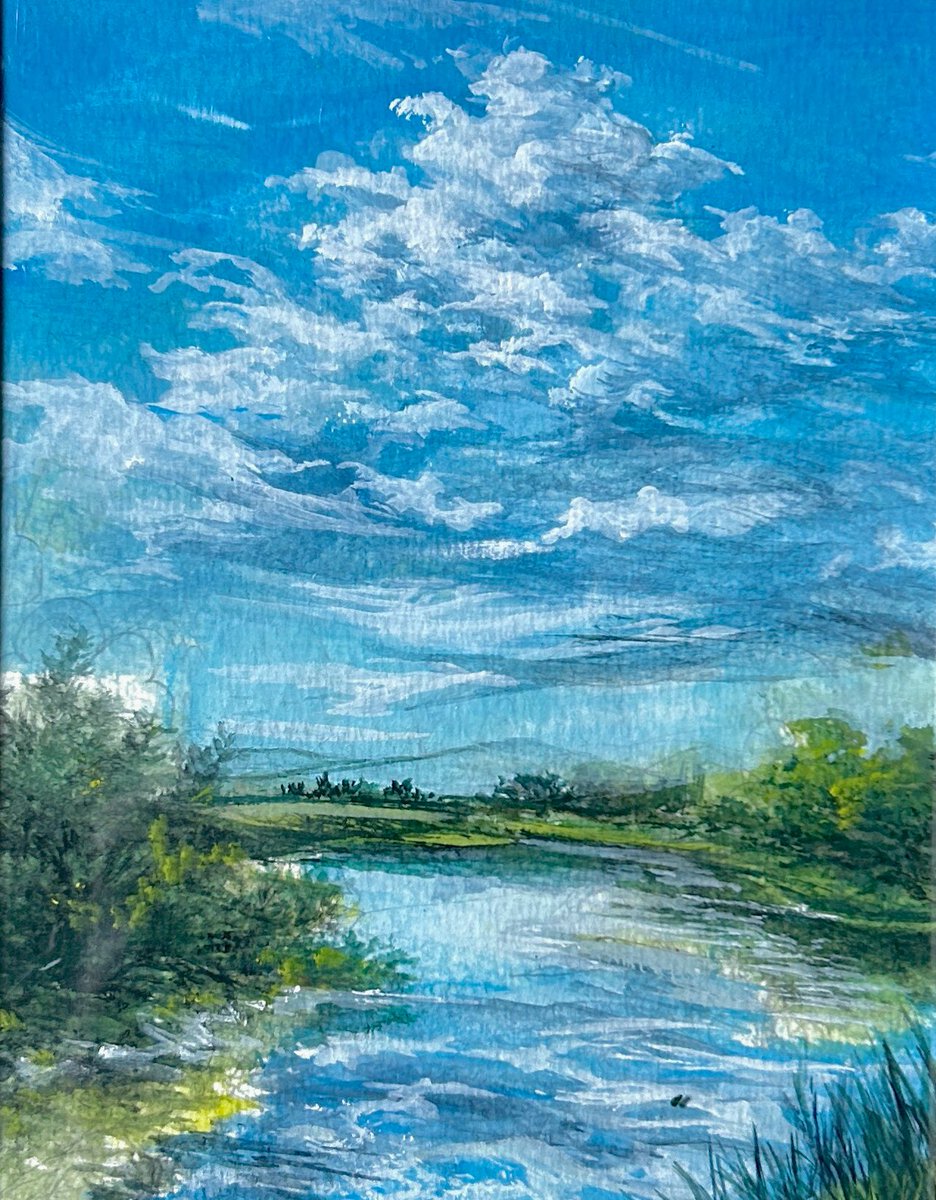 wip画**初夏 #風景画 #アクリル画