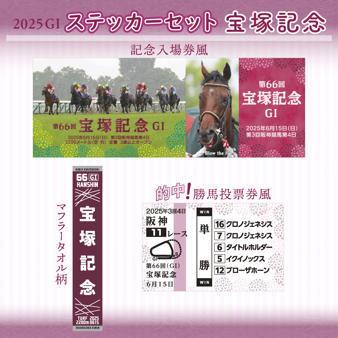 🪻宝塚記念GⅠステッカーセット発売中！🪻˖】 スマホやグッズに貼っ