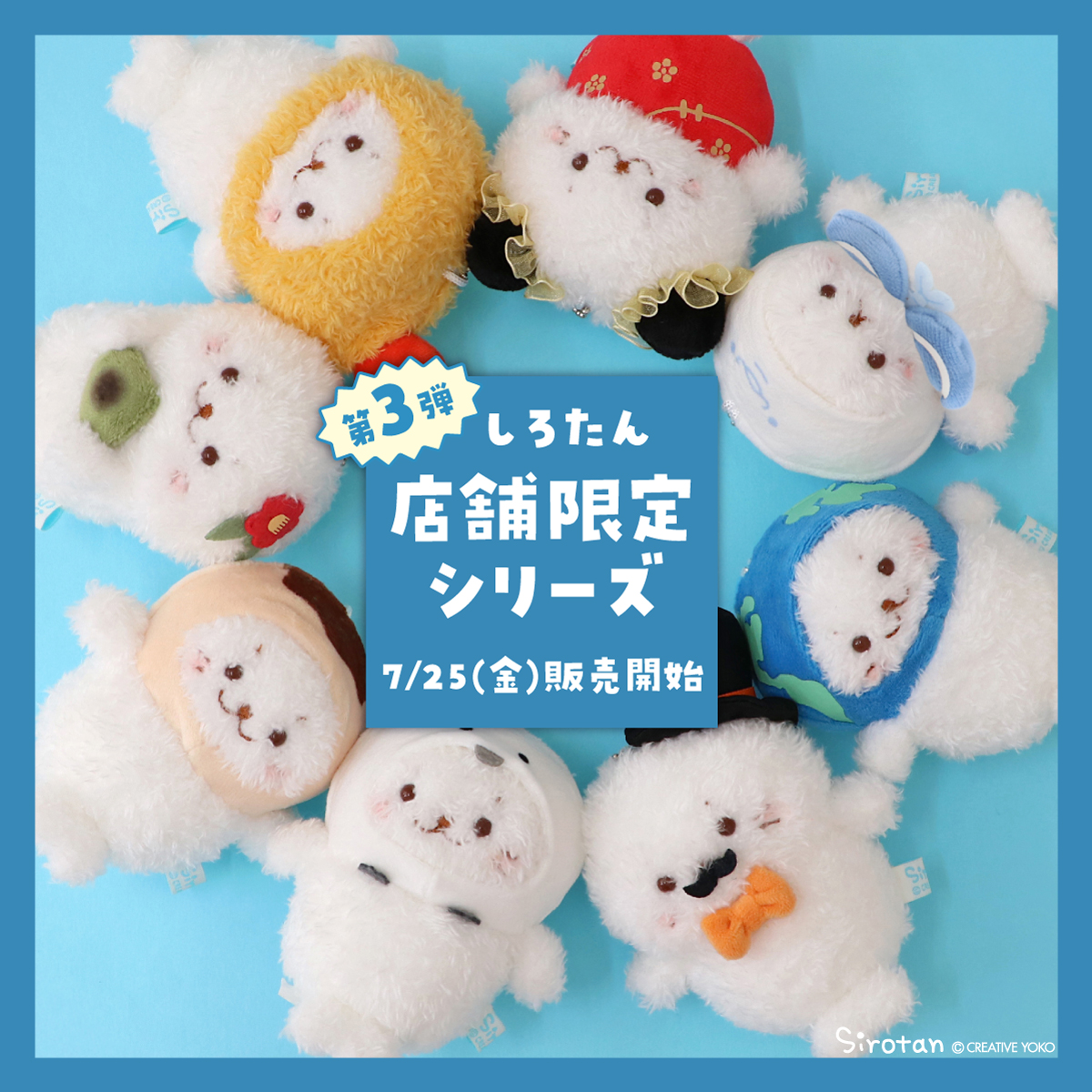 🦭 #しろたん店舗限定シリーズ ✨第三弾✨ 🦭 7/25(金)より、店舗限定