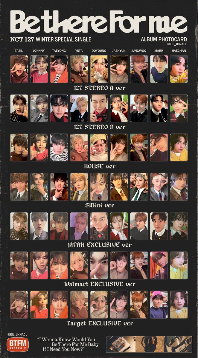 NCT 127 Winter Special Single 【Be There For Me】album photocard