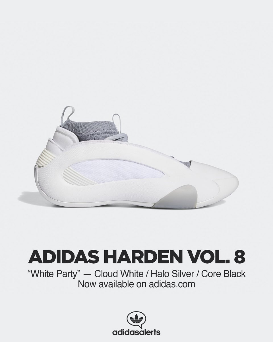 Now available on adidas US. adidas Harden Vol. 8 White Party