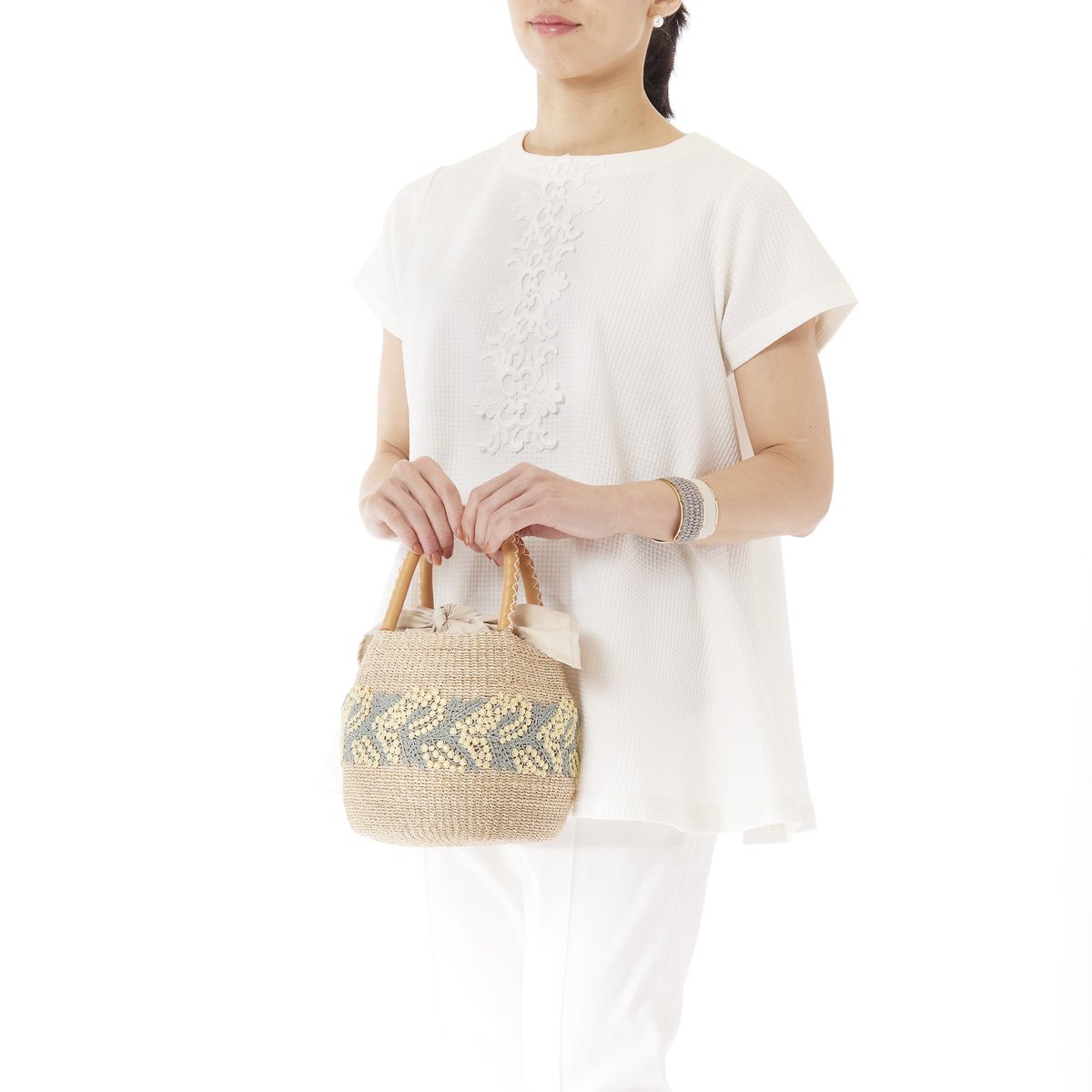 イ*！様 近沢レース　ミモザかごバッグ　未使用