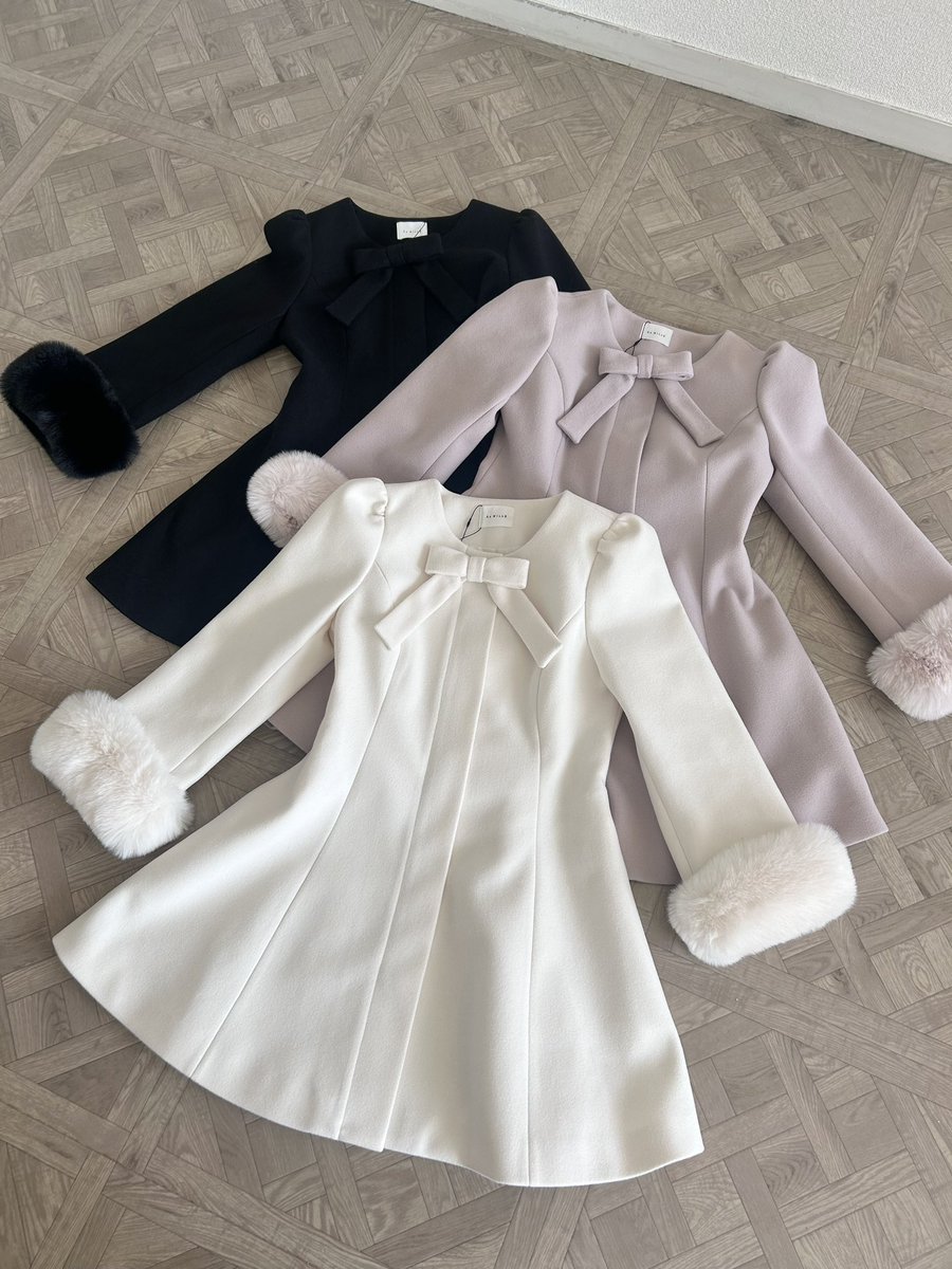2024 winter coat collection♡ 【series2】 リボンノーカラーフレア