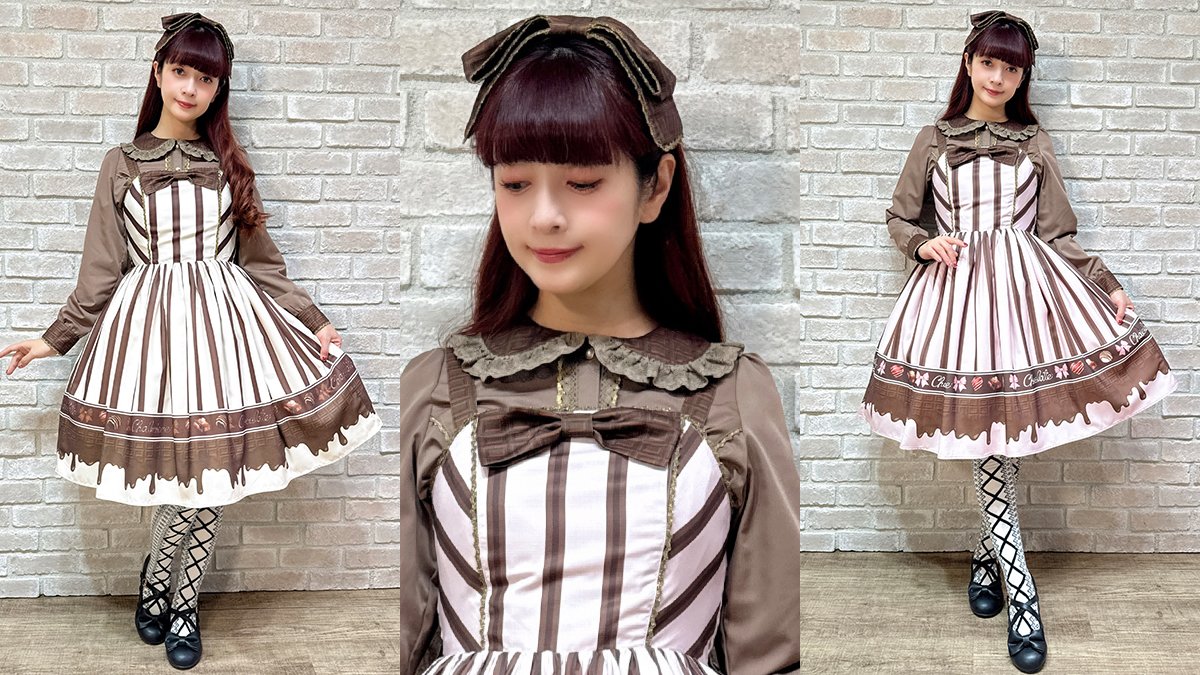 ロリータ Chalmiere ボンボンショコラ チョコレート柄ブラウス 茶