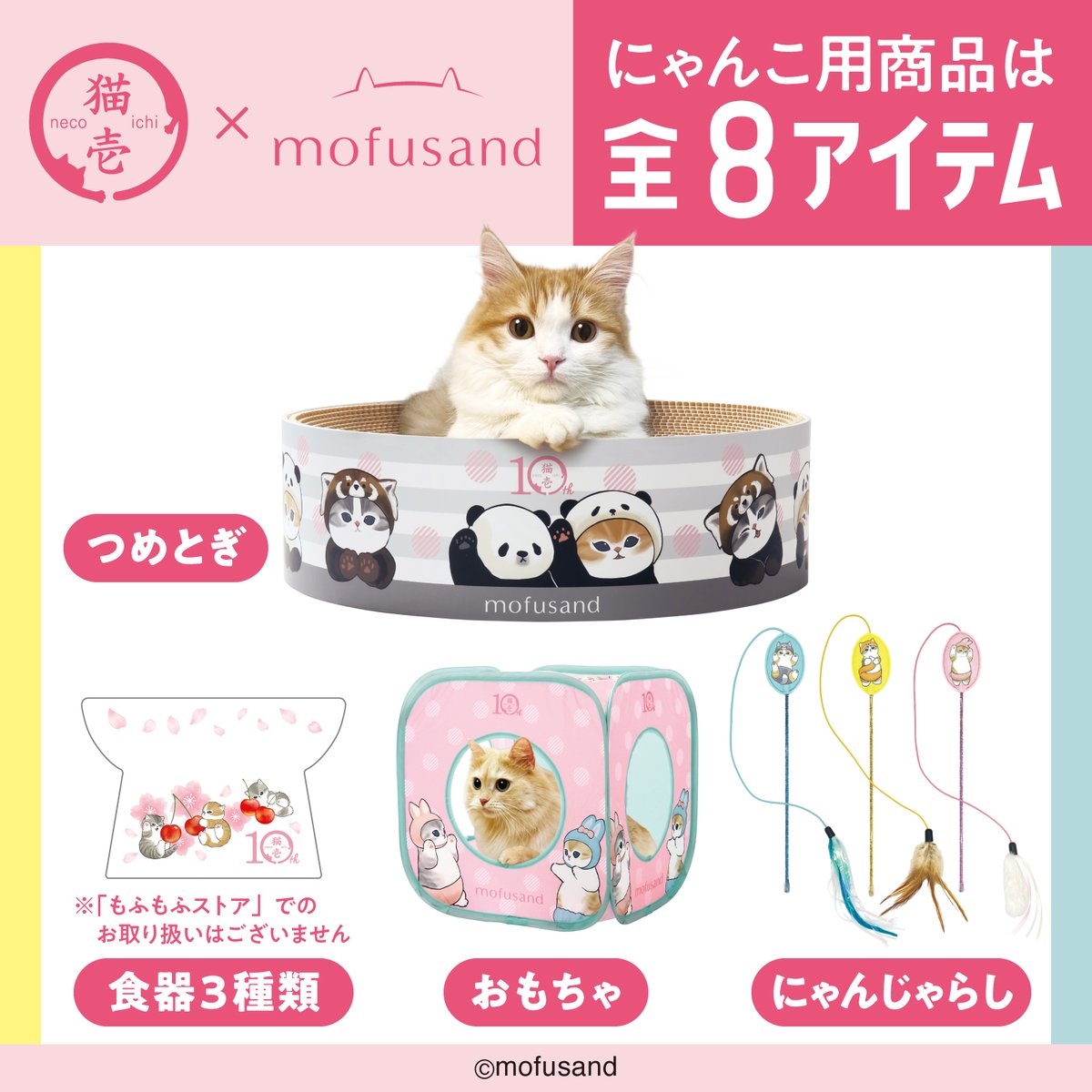 新グッズ お知らせ】 「猫壱×mofusand」 にゃんこ用商品全8アイテムが