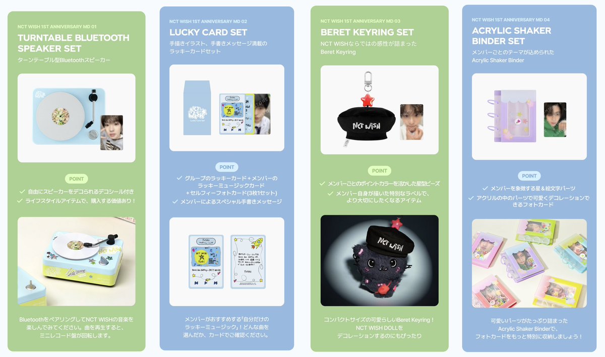 NCT WISH 1st Debut Anniversary MD🪽💚 うぃし1周年 グッズ説明