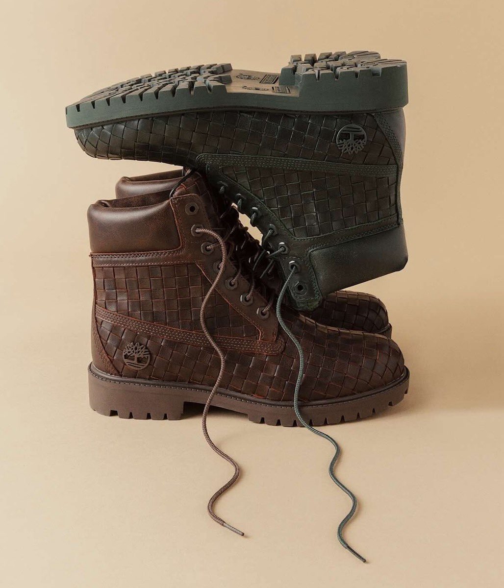 格子状編み込みレザーの Timberland 6inch Premium Boots が国内2月25