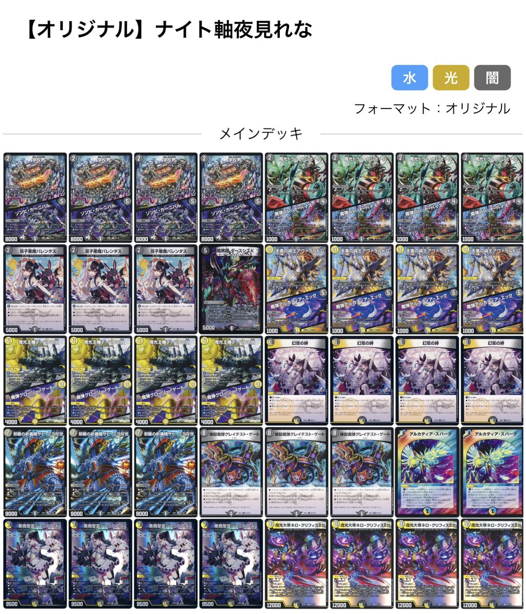 昨日紹介した夜見れなさんのデッキをぺたり。 ネログリフィスを使って