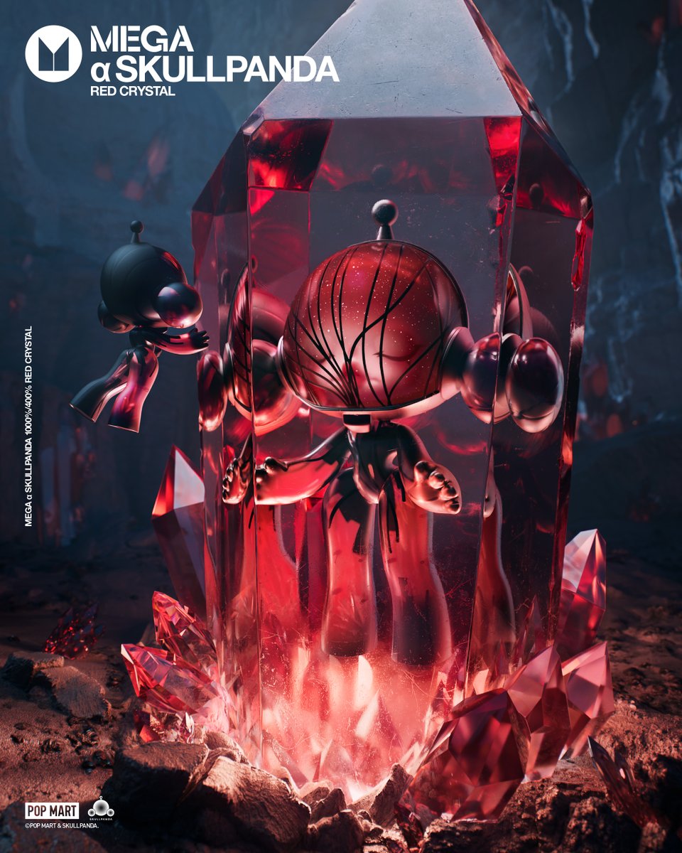 MEGA α SKULLPANDA Red Crystal 400%・1000% レッド×ブラックの配色が