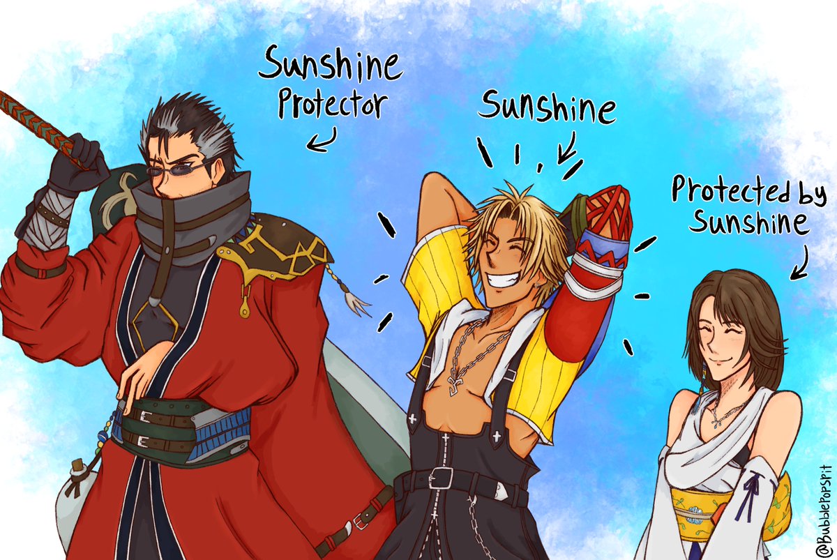 I don't know~ #FFX #FF10 #Auron #Tidus #Yuna #アーロン #ティーダ