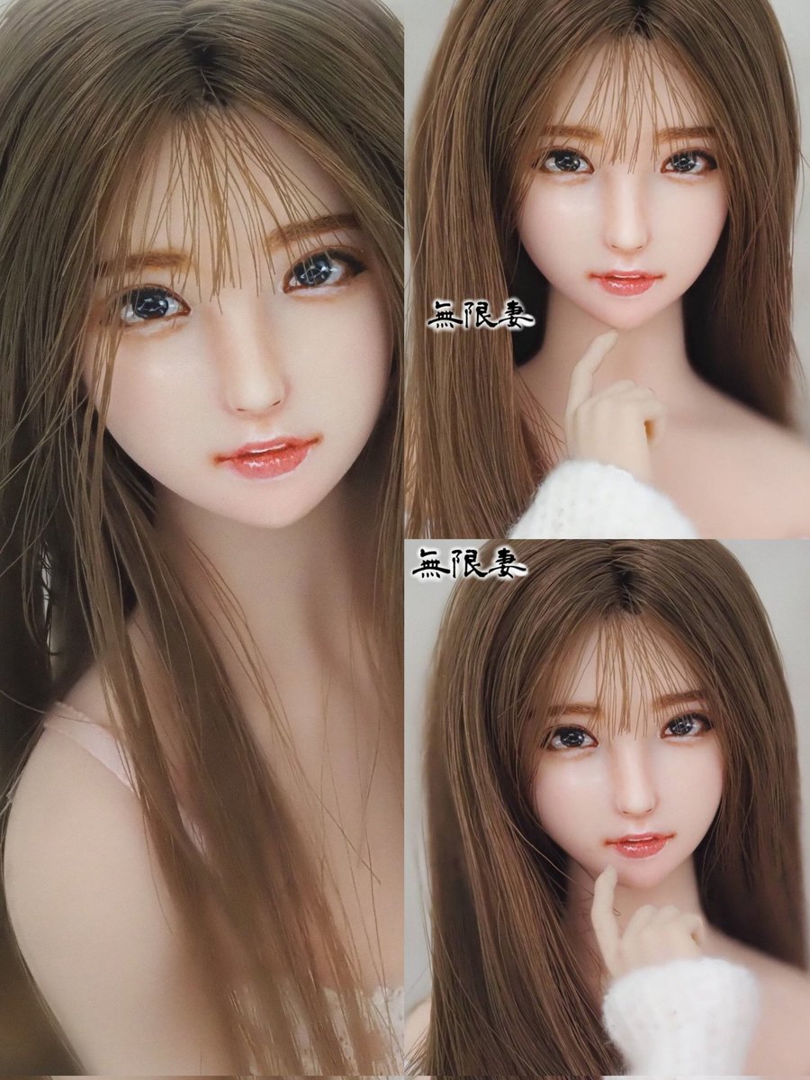 製作した1/6手乗りドールヘッドです🖌️🎨 お迎えお待ちしております