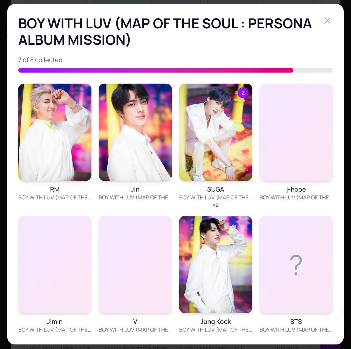 Trading within the BWL/MOTS Persona album mission collection only
