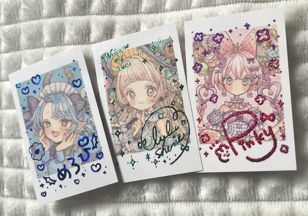 新作グッズ📸 チェキ風箔押しカード🎀 個展で好評だったカードを定番