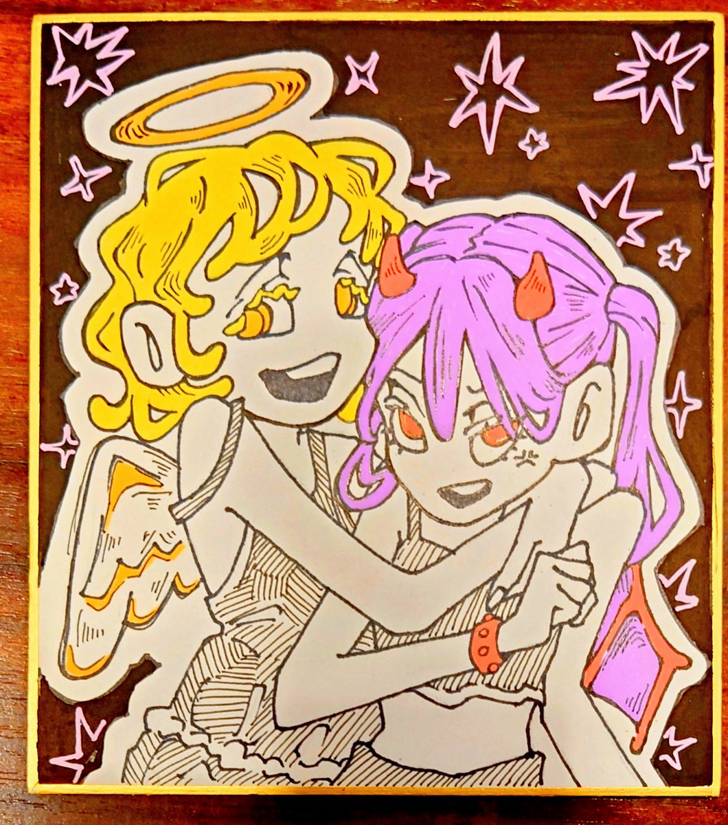 コミティア戦利品 meso②さんの色紙 @_meso_meso__ とてもポップで