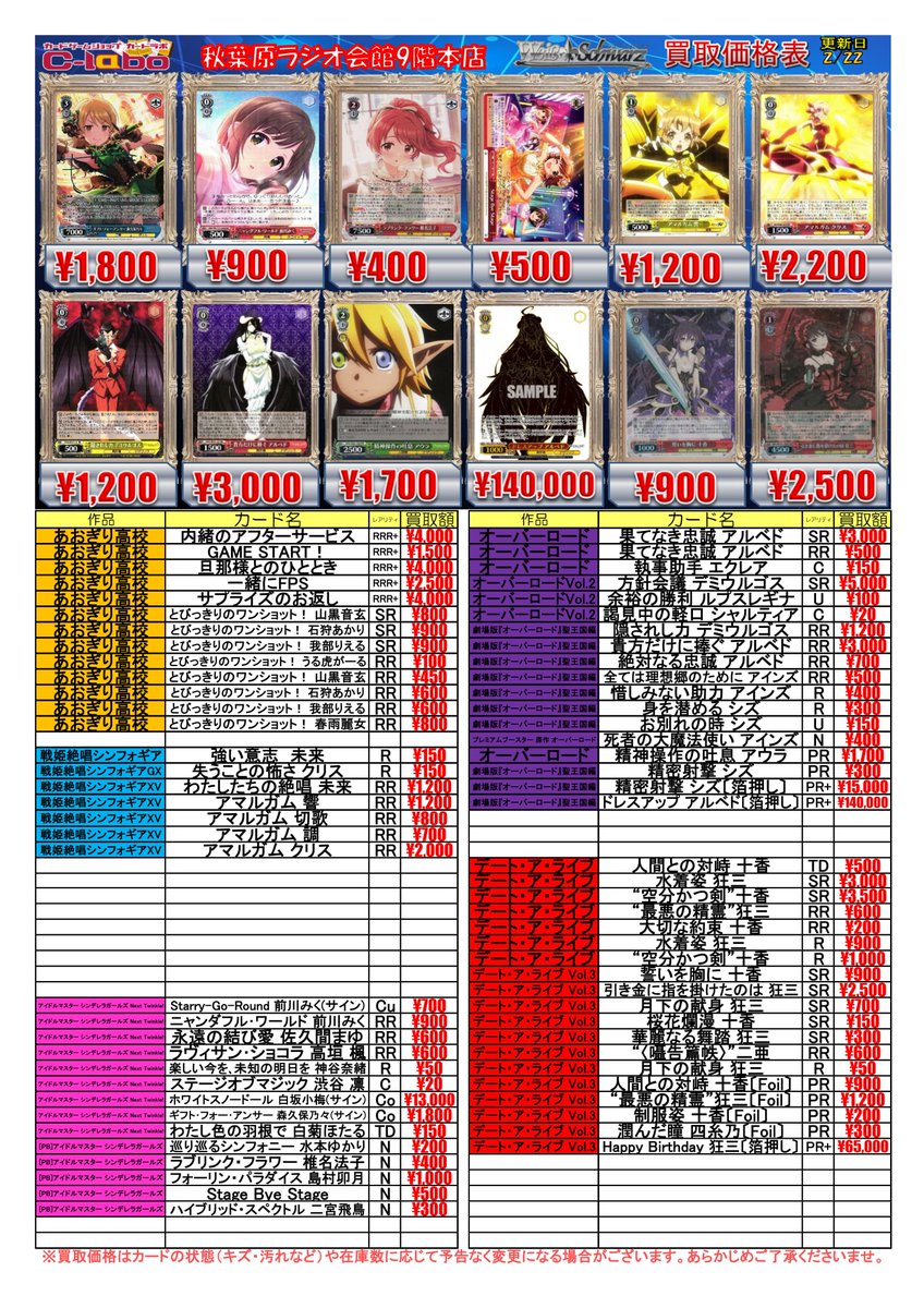 ◇ #ヴァイスシュヴァルツ 買取情報◇ 気になっちゃう背中 SEC 13000