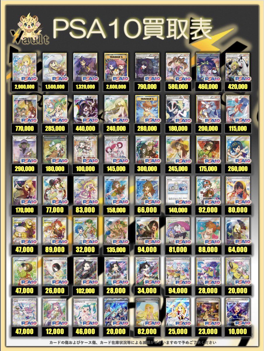 ポケカPSA10強化買取】⚡️2/26更新 ポケカPSA10の買取表になります