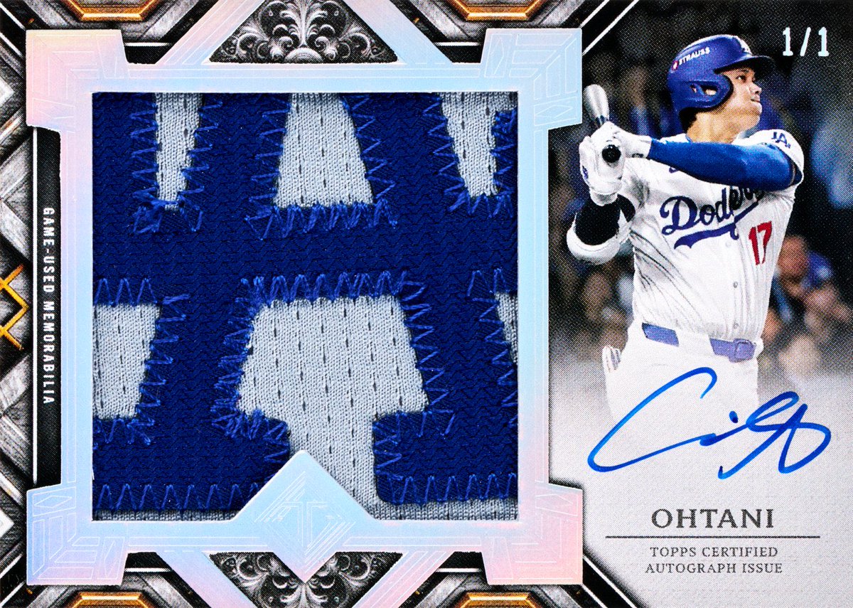 大谷翔平: 2025 Transcendent Collectionのジャンボパッチオートグラフ