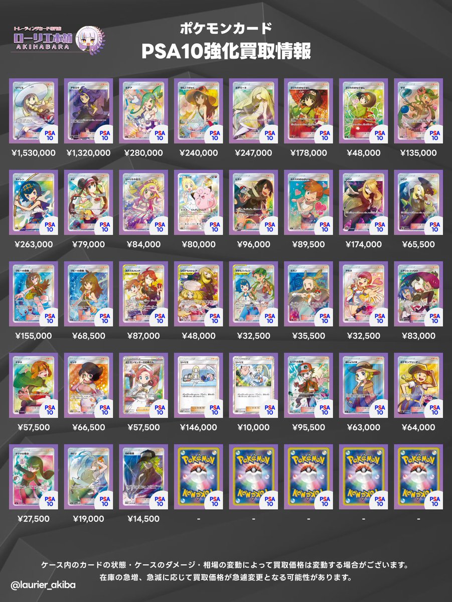 2/27(金)ポケカ強化買取表②📣 🟣ローリエ本舗 AKIHABARA店