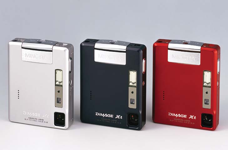ミノルタ、新デザインの屈曲光学系デジカメ「DiMAGE Xt」