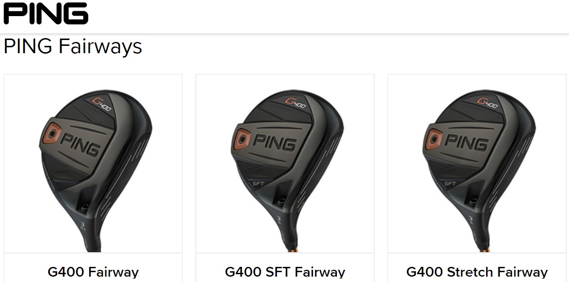 G400のフェアウェイウッドは、3モデル（標準、SFテック、ストレッチ）