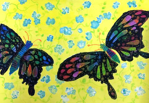 2016.04 蝶々の絵 : アトリエCIEL 子供絵画造形教室