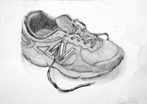 鉛筆デッサン「自分の靴」 : 造形ジュニアこども絵画教室ブログ