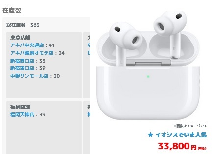 2/23まで]AirPodsPro3未使用33800円/中古iPhoneSE3は2.18万円に値下げ