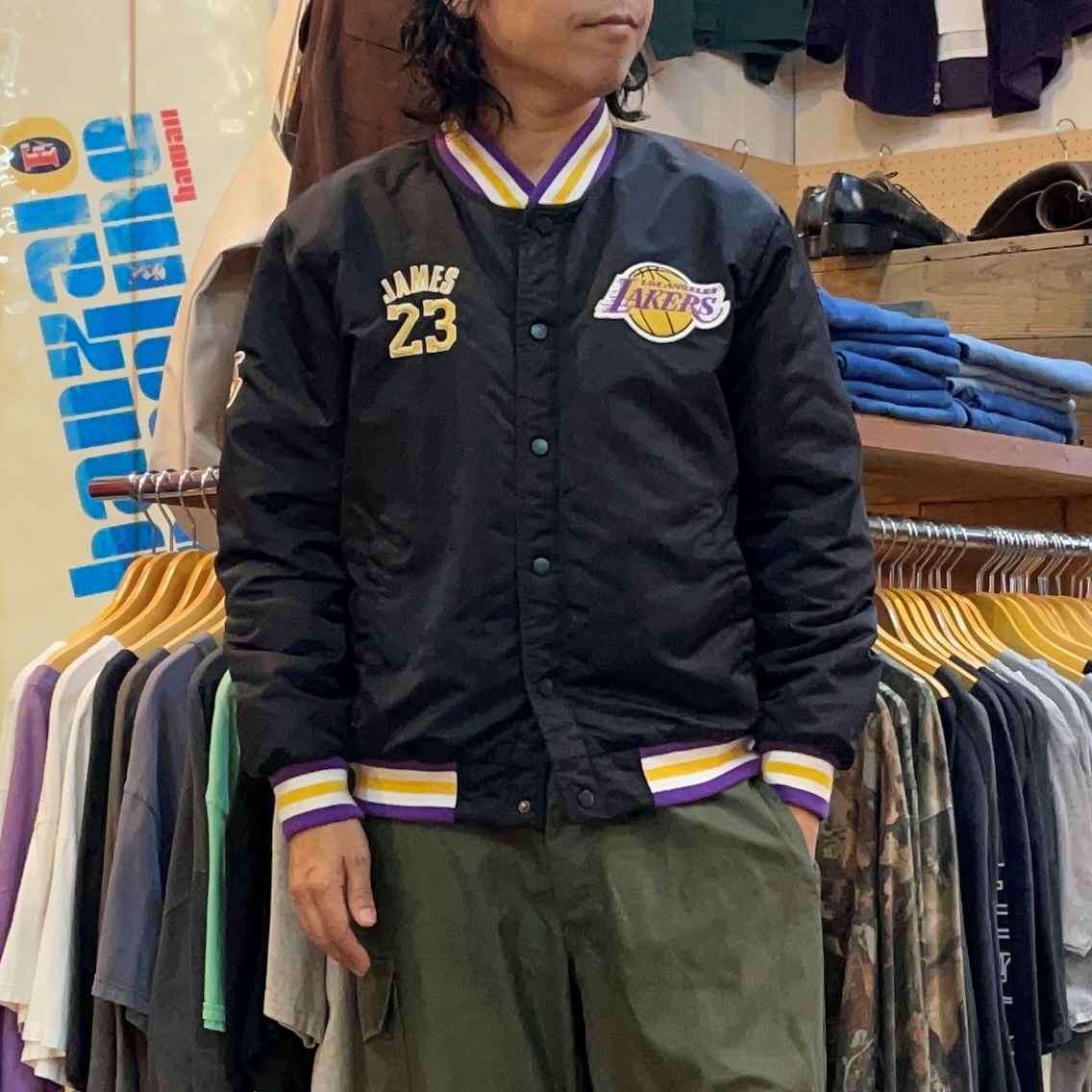 NBA LAKERS レイカーズ ナイロンスタジャン レブロンジェームス 23 NO