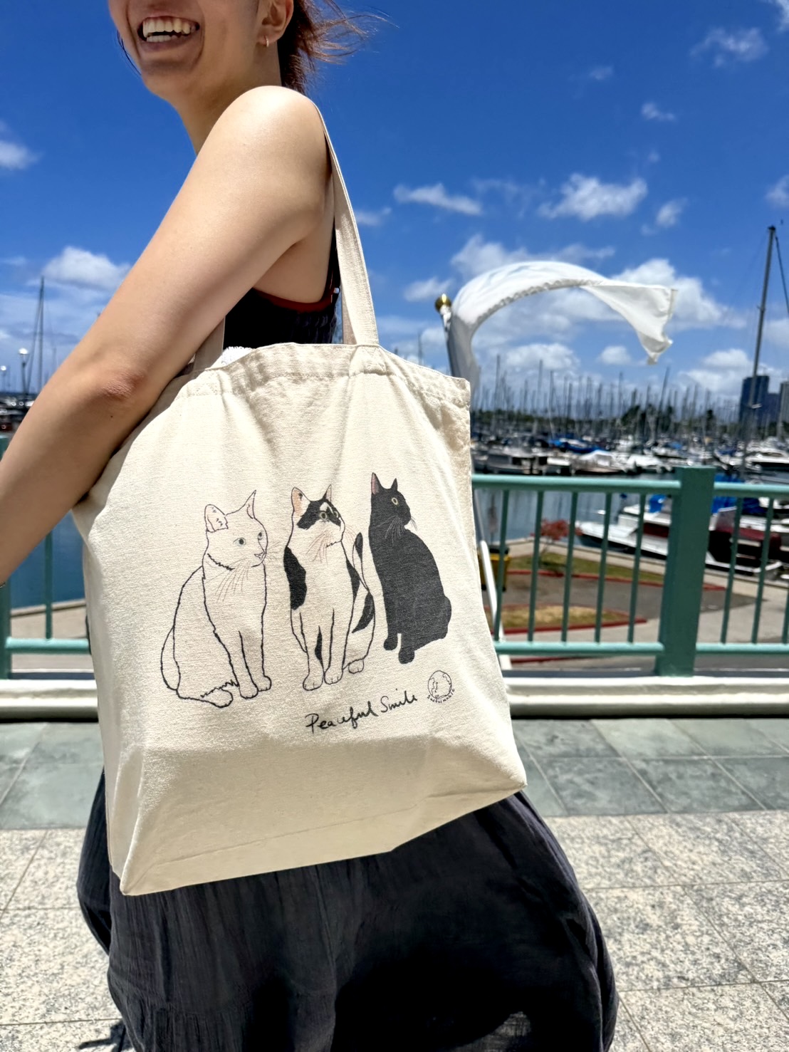 淡路ワンニャンクラブ応援 ねこのトートバッグ TOTE BAG “cat