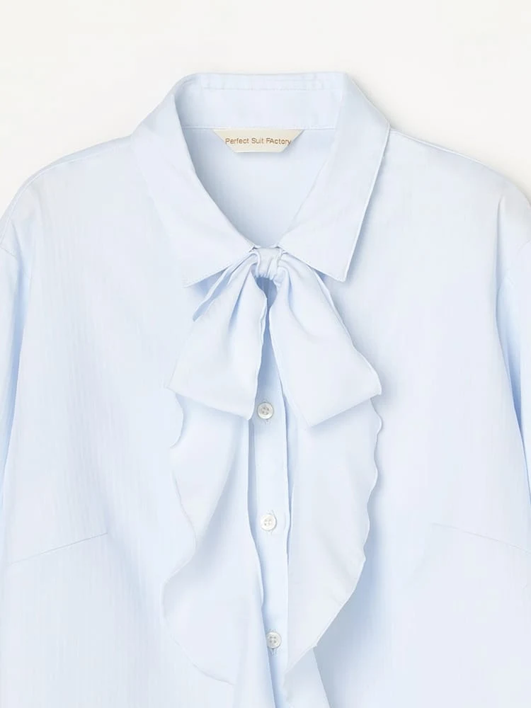 L．ピンク 4WAY ビッグリボンシャツ ホワイト/ピンク/サックス | P.S.