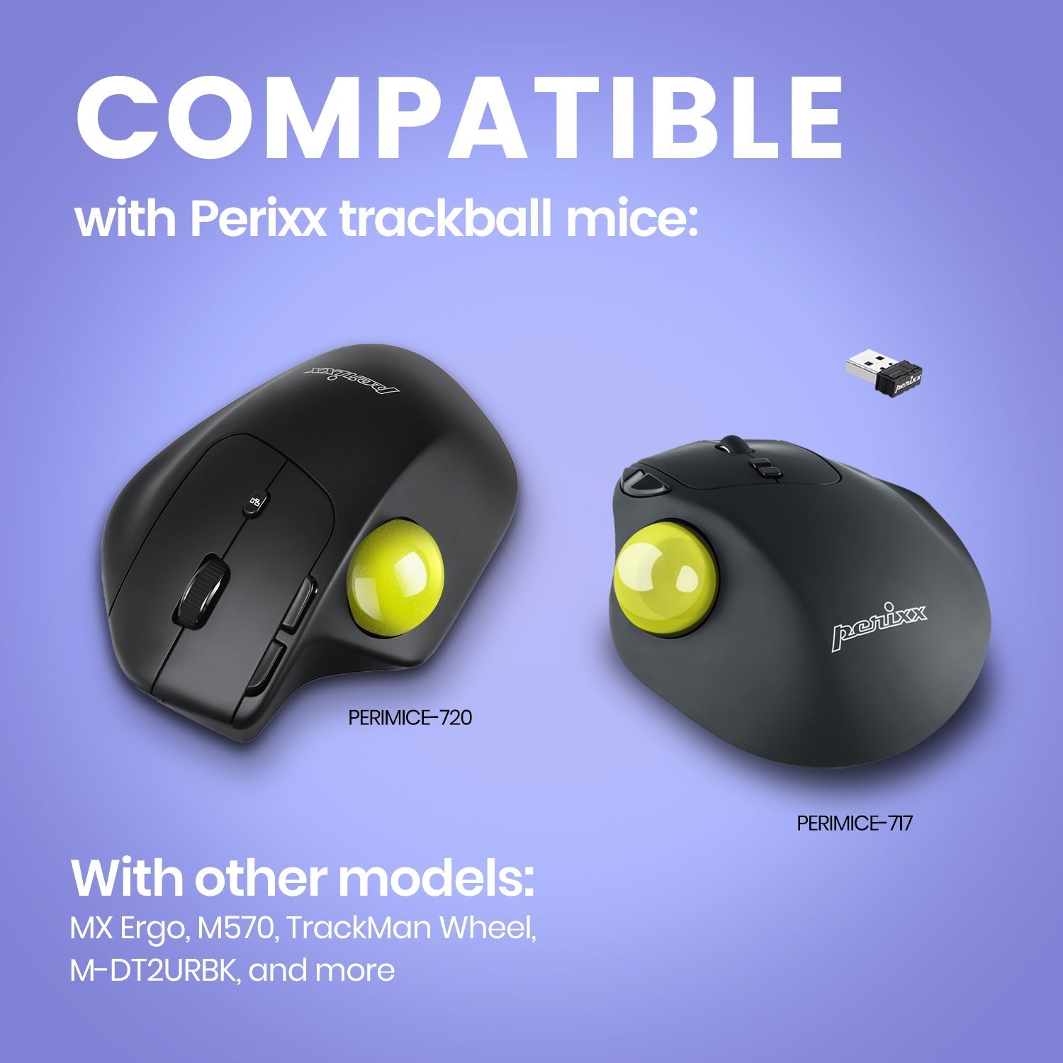 PERIPRO-303 - Matt 34mm Trackball - Perixx USA