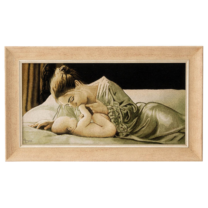 ペルシャ手織り絨毯 ウール＆シルク ピクチャー タブリーズ 額縁46