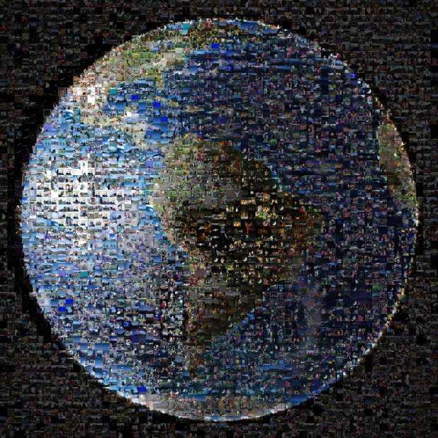 Image of Earth Made Up of 1400 Photos of People Waving at the