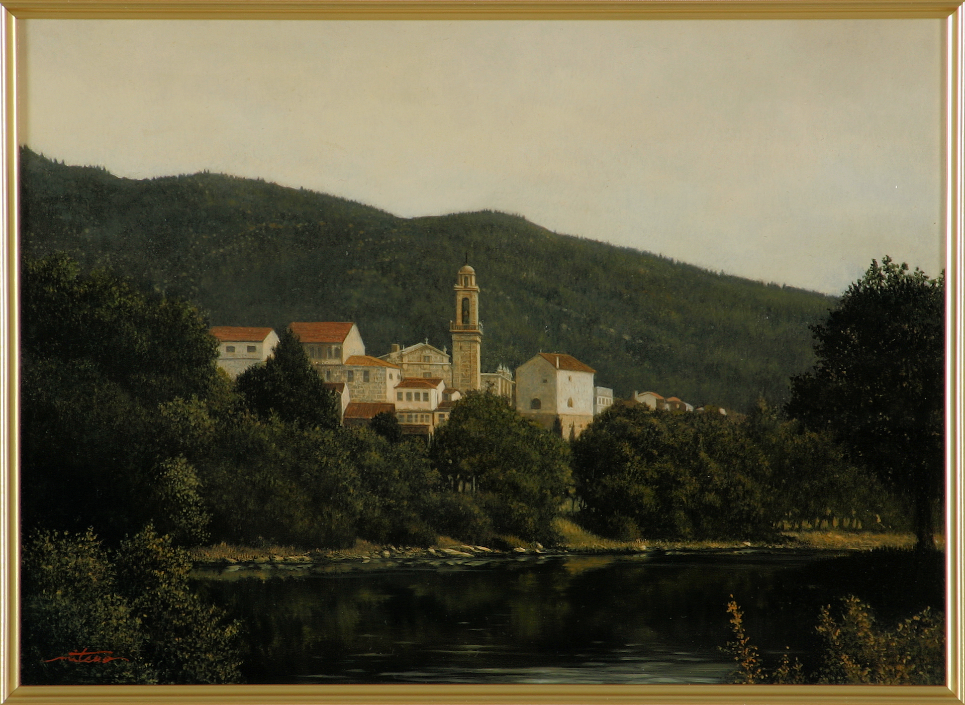 リアリズム 人気画家 中司満夫 夏草の原 6P 洋画 油彩画 写実画