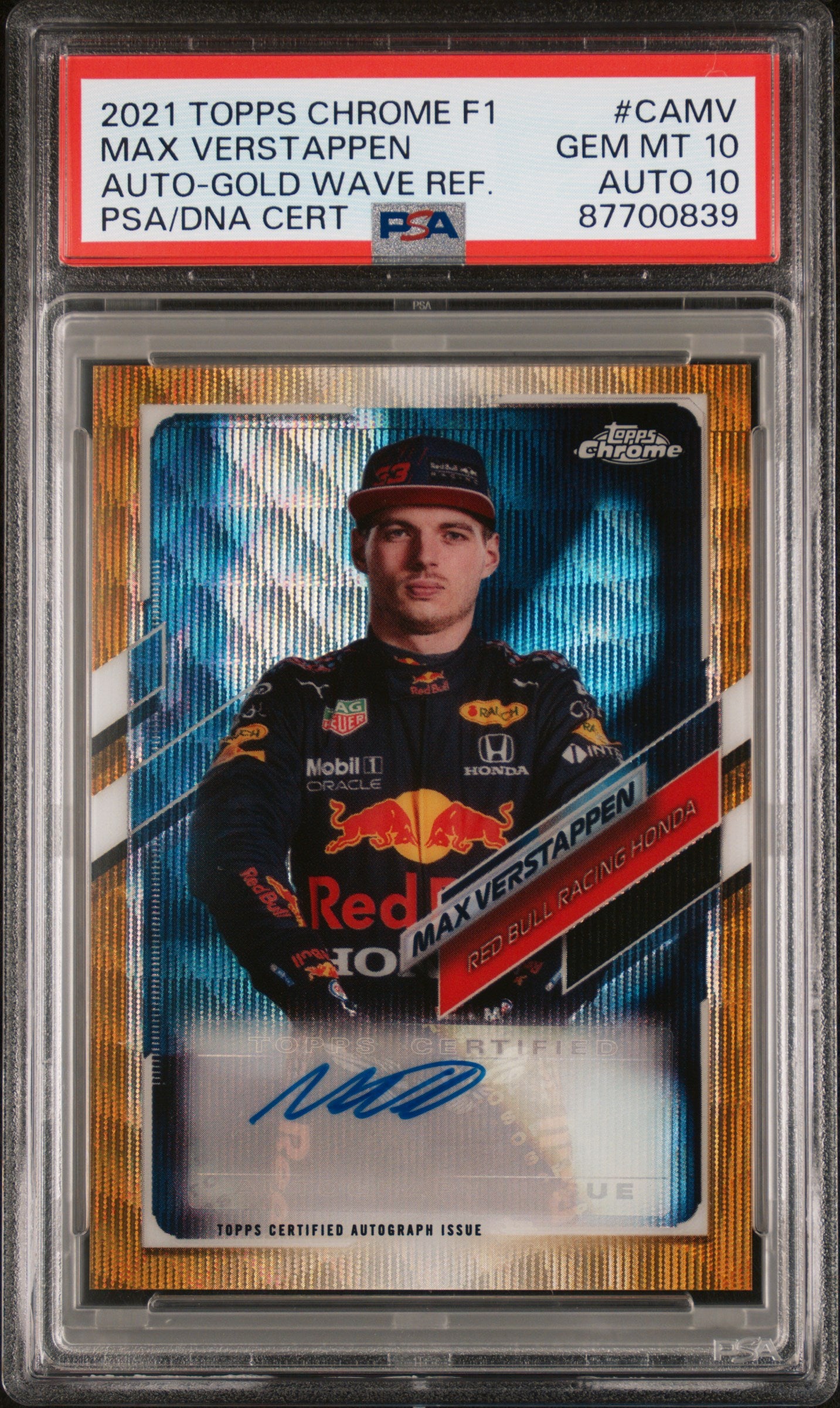 2021 Topps Chrome Max Verstappen Autograph Gold /50 PSA 10