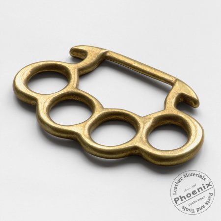 メリケンサック型キーホルダー S（60mm×40mm） | ヌメ革と真鍮金具と