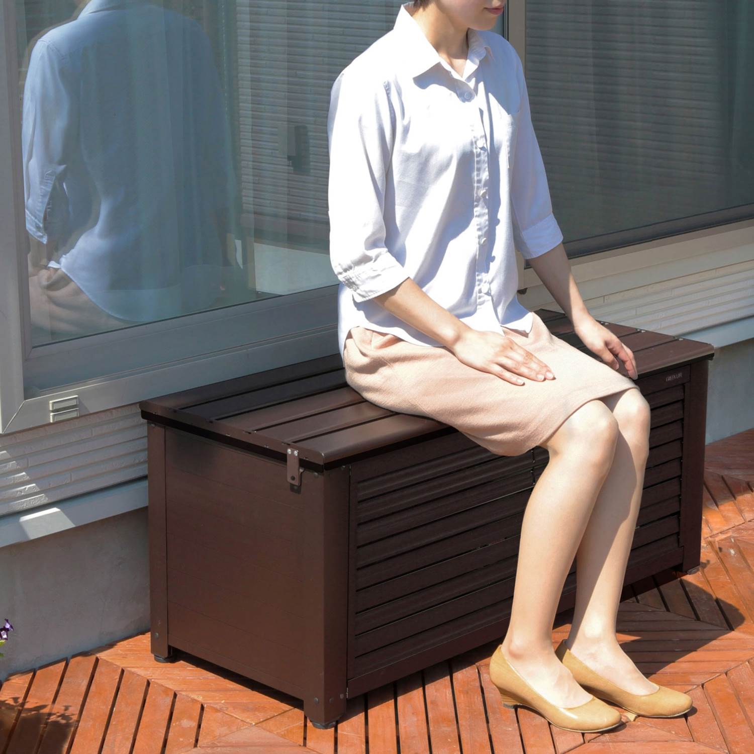 雨水が入りにくいベランダ台ストッカー（屋外収納/物置き）｜通販の