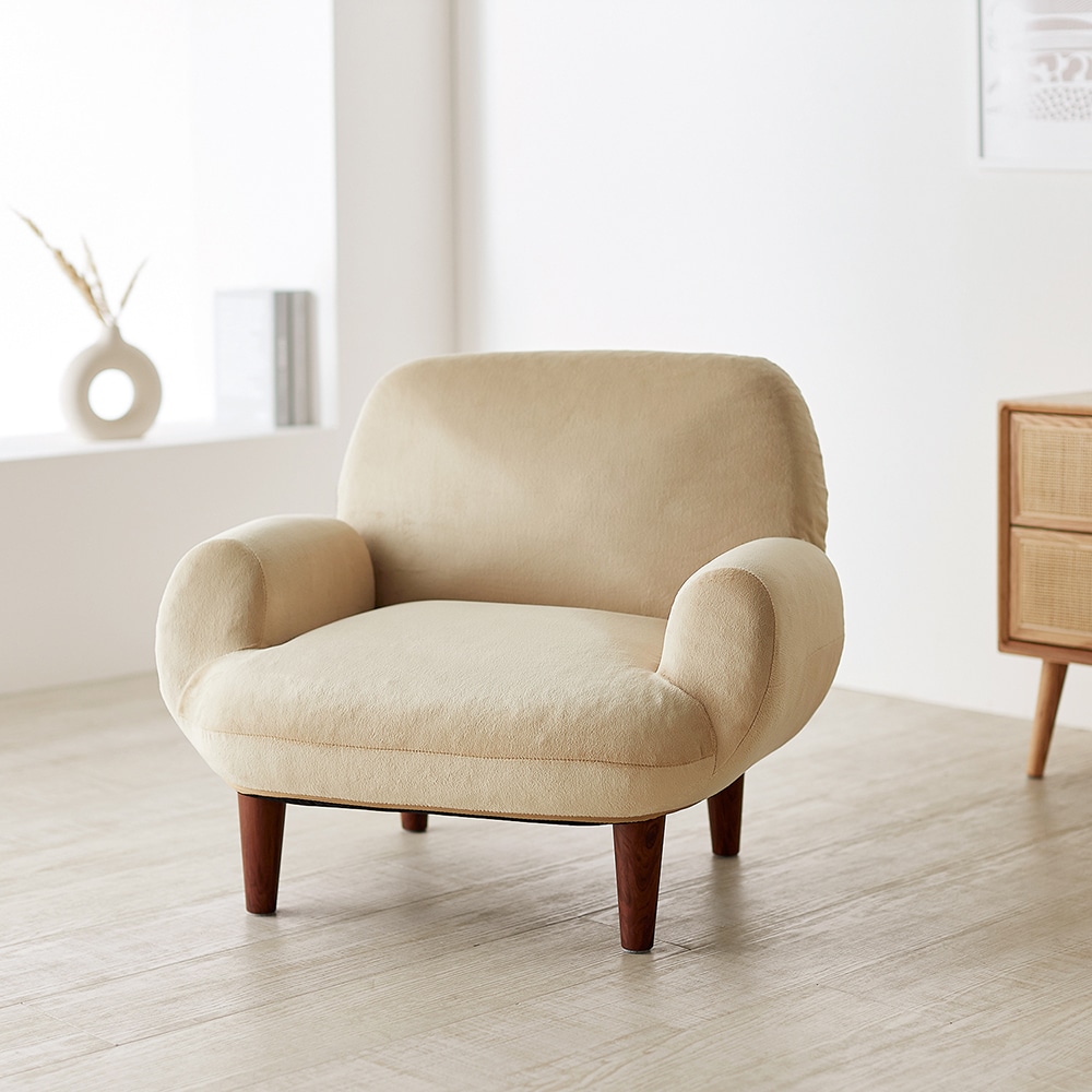 リクライニングコンパクトローソファ― ＜あぐらがかける／一人掛け