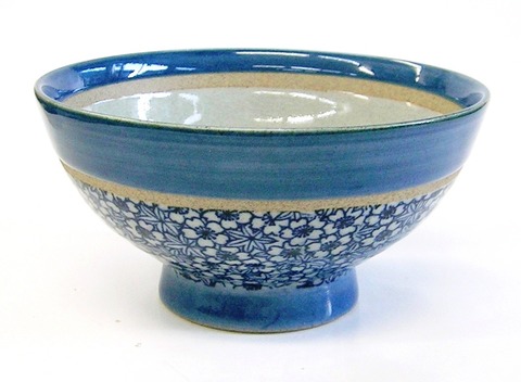 有田焼 渕巻桜詰 飯茶碗（特大・青）375ミリリットル【通販/飯碗