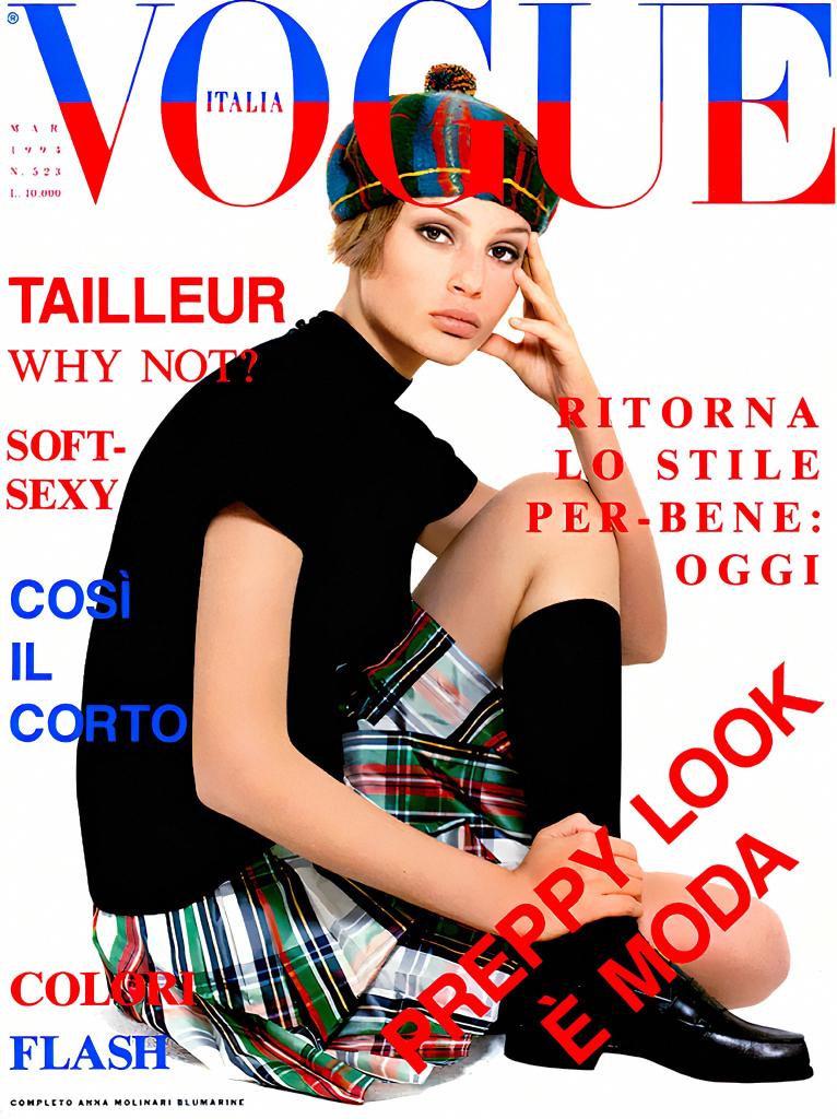 VOGUE Italia Magazine March 1994 BRIDGET HALL Farrah Fawcett LINDA