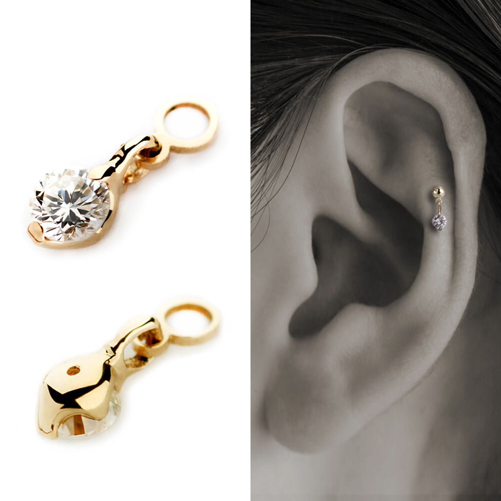 ダイヤモンド ピアスチャーム K18 プラチナ│軟骨ピアス・ボディピアス